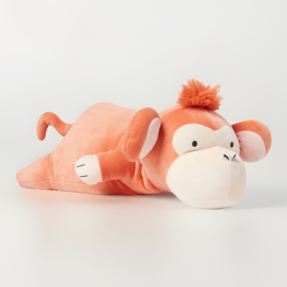 Pillowfort Monkey Weighted Plush Kids Throw Pillow Soft Stuffed Animal‎ Orange